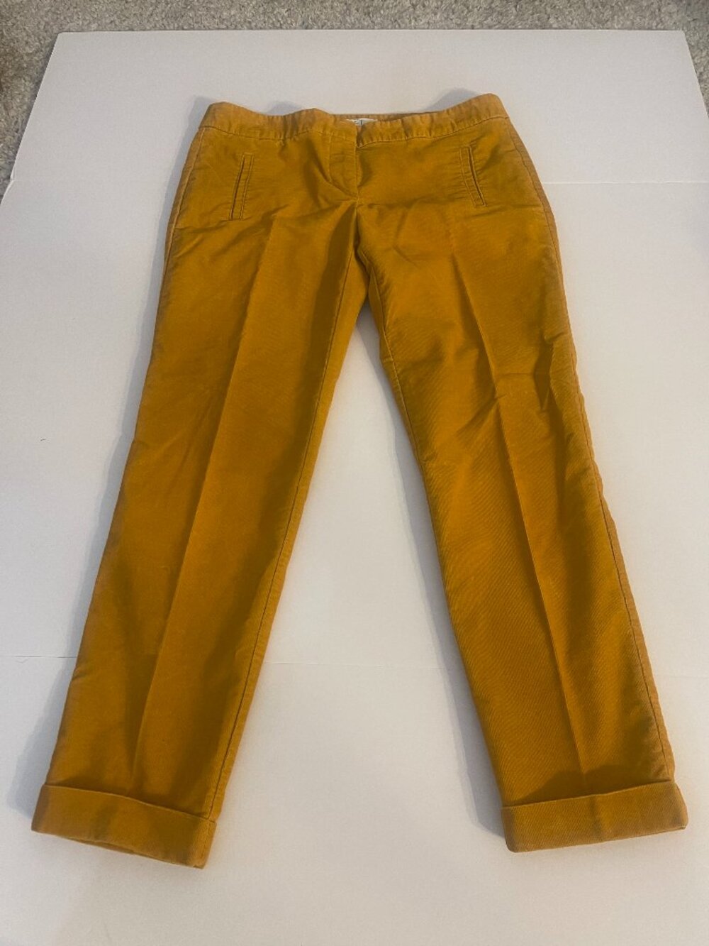 Ann Taylor LOFT Zoe Mustard Corduroy Cuffed Ankle Pants Size 6